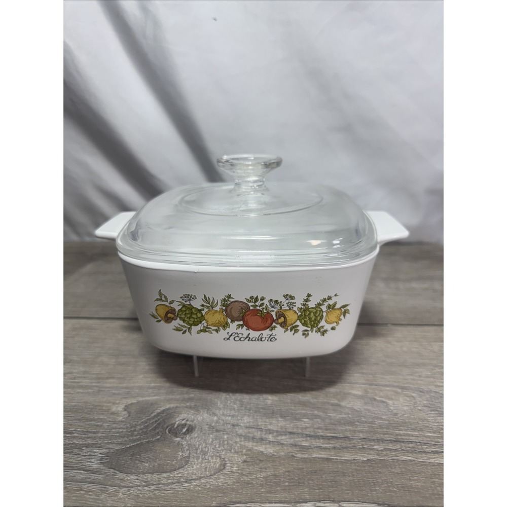 VTG Corning Ware L'Echalote Casserole Dish W/Lid Spice of Life A-1 1/2-B 1.5qt